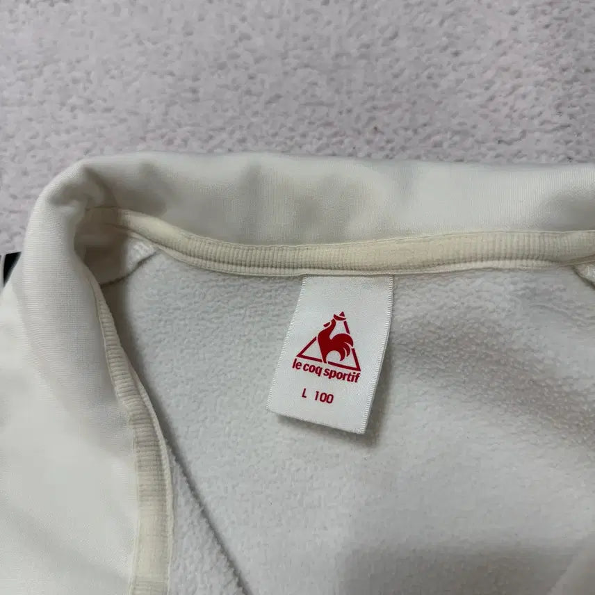 [BUNJANG] Le Coq Sportif White Jersey Zip-up / 르꼬끄 져지 집업 흰색 화이트