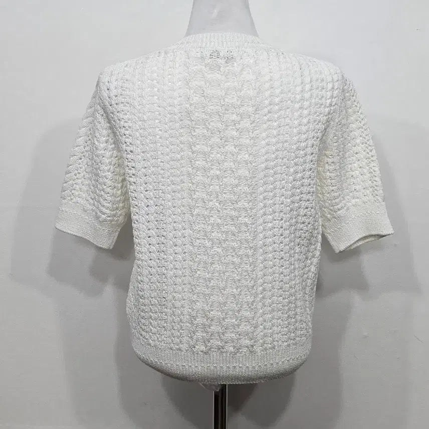 [SOLD OUT] [90] 여성 빈폴 코튼 크로셰 라운드넥 가디건 아이보리