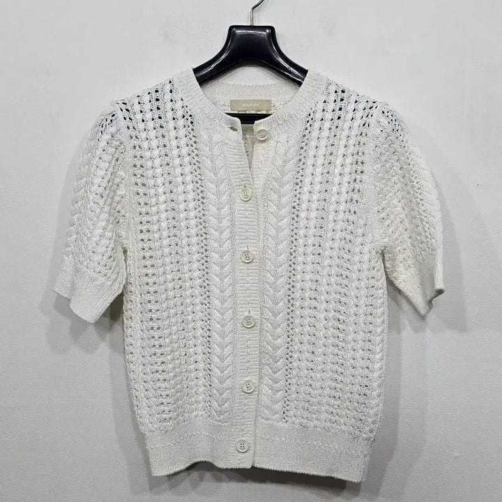 [SOLD OUT] [90] 여성 빈폴 코튼 크로셰 라운드넥 가디건 아이보리