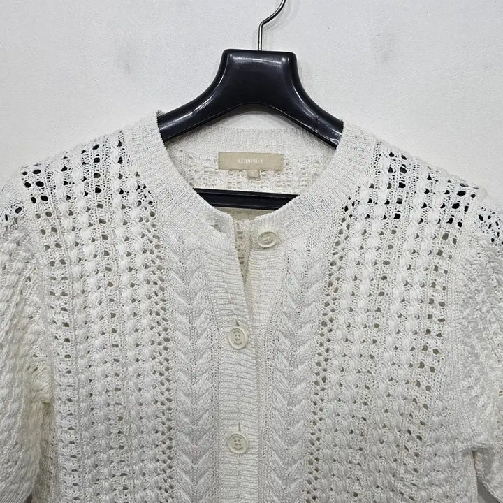 [SOLD OUT] [90] 여성 빈폴 코튼 크로셰 라운드넥 가디건 아이보리