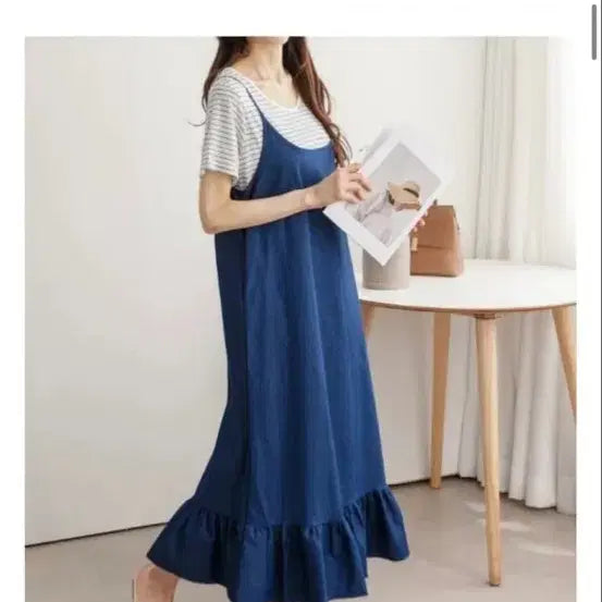 [BUNJANG] Maxi Denim Long Dress / 맥시기장 키큰분) 편안한 데님 롱원피스