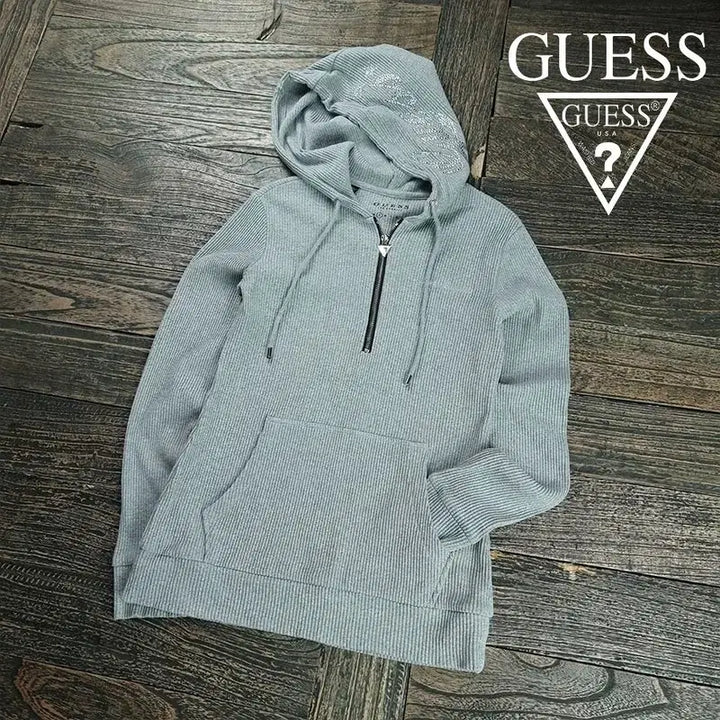 [BUNJANG] Guess Half-Zip Knit Hoodie Gray Women&