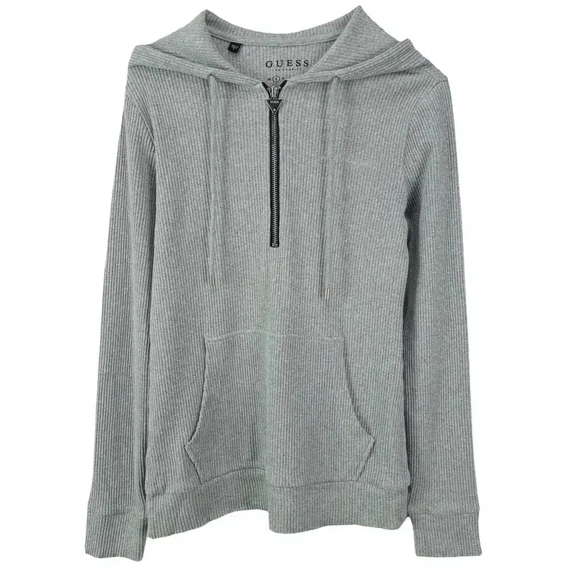 [BUNJANG] Guess Half-Zip Knit Hoodie Gray Women&