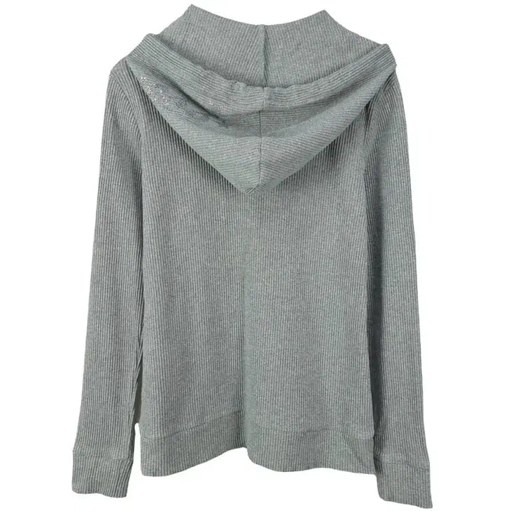 [BUNJANG] Guess Half-Zip Knit Hoodie Gray Women&
