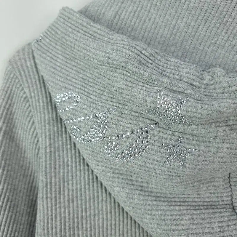 [BUNJANG] Guess Half-Zip Knit Hoodie Gray Women&