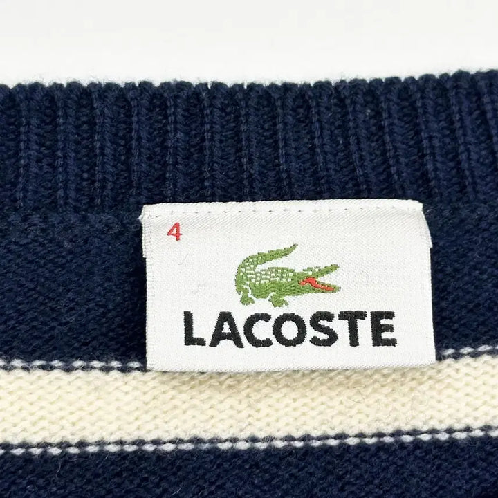 [BUNJANG] Lacoste Big Croc Striped Knit Sweater (L) / 라코스테 빅 크록 스트라이프 니트 (L)