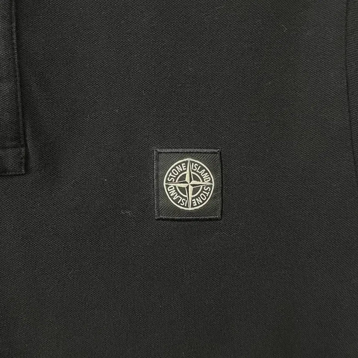 [SOLD OUT] 스톤아일랜드 블랙 반팔 폴로티셔츠 M