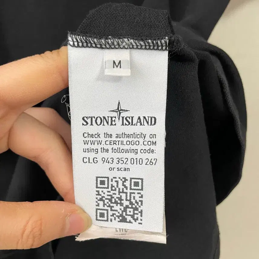 [SOLD OUT] 스톤아일랜드 블랙 반팔 폴로티셔츠 M