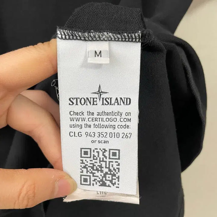 [SOLD OUT] 스톤아일랜드 블랙 반팔 폴로티셔츠 M