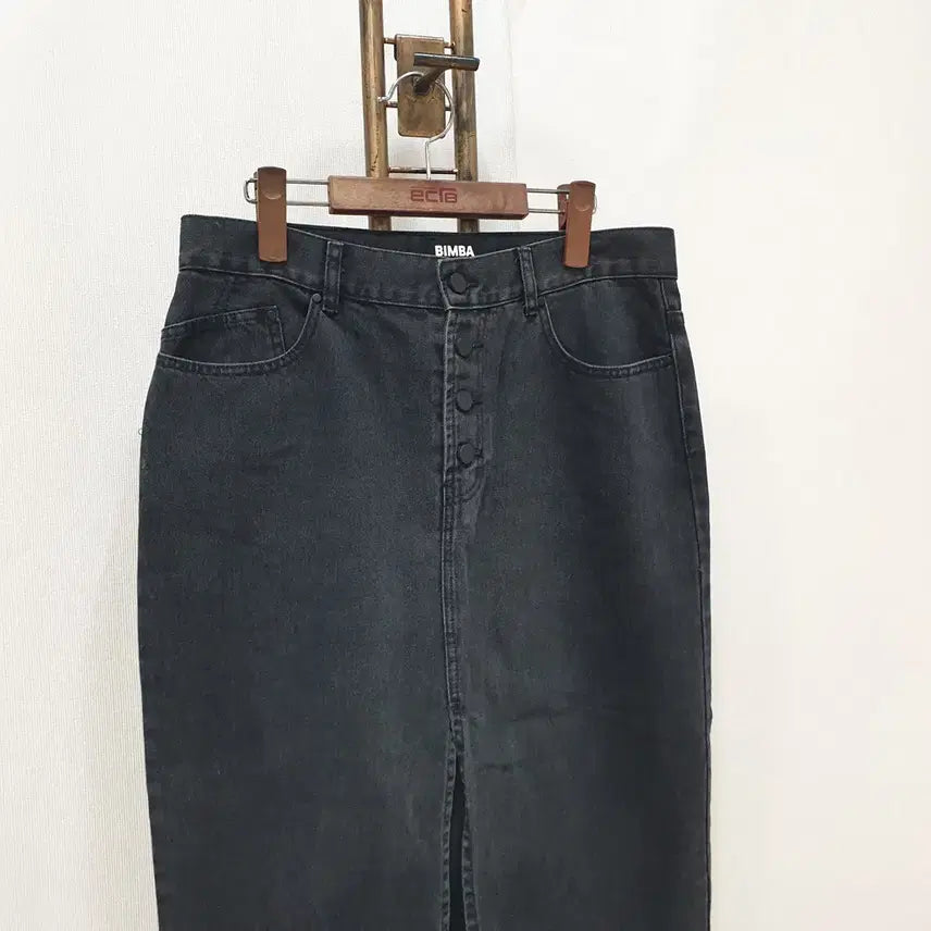 [BUNJANG] Bimba Y Lola Black Denim Long Skirt / (JJ29935)빔바이롤라 흑청 롱 데님 치마 31-32