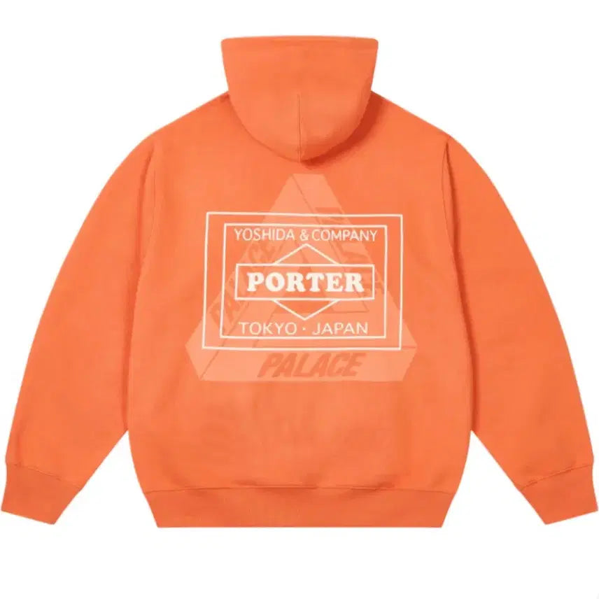 [BUNJANG] Porter x Palace Collaboration Hoodie Orange L / [새상품] 포터 x 팔라스 콜라보 후드티 오렌지 L