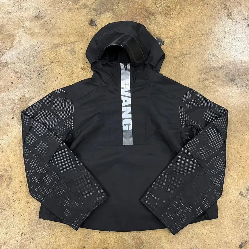 [BUNJANG] Alexander Wang x H&amp;M Black Hooded Windbreaker Jacket / [정품] 알렉산더왕 x h&amp;m 블랙 후드 윈드브레이커 자켓