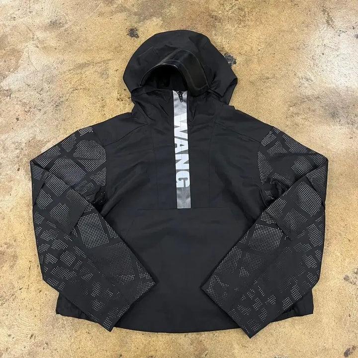 [BUNJANG] Alexander Wang x H&amp;M Black Hooded Windbreaker Jacket / [정품] 알렉산더왕 x h&amp;m 블랙 후드 윈드브레이커 자켓