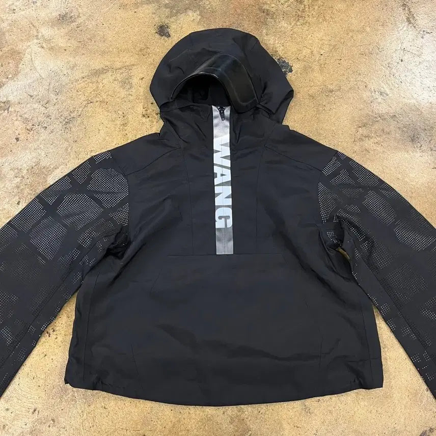 [BUNJANG] Alexander Wang x H&amp;M Black Hooded Windbreaker Jacket / [정품] 알렉산더왕 x h&amp;m 블랙 후드 윈드브레이커 자켓
