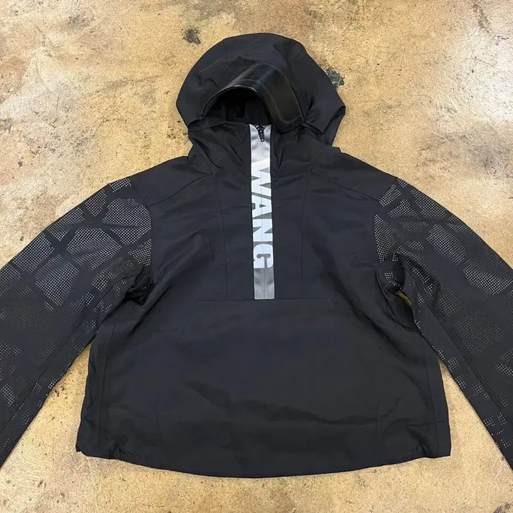 [BUNJANG] Alexander Wang x H&amp;M Black Hooded Windbreaker Jacket / [정품] 알렉산더왕 x h&amp;m 블랙 후드 윈드브레이커 자켓