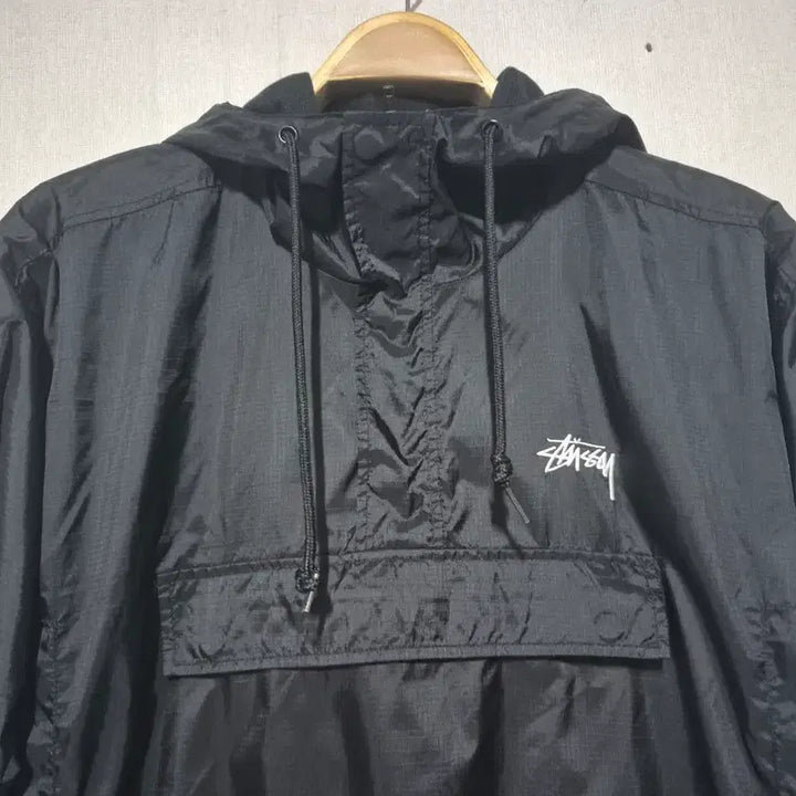 [BUNJANG] Stussy Black Anorak Hooded Windbreaker (L) / 스투시 블랙 아노락 후드 바람막이(L)