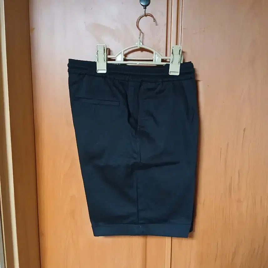 [BUNJANG] Black Cotton Blend Shorts / 블랙 반바지 면바지 밴딩 스타일34 35