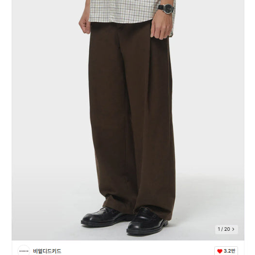 [BUNJANG] Beardedkid Cotton Silhouette Pants Brown M / 비얼디드키드 코튼 실루엣 팬츠 브라운 M