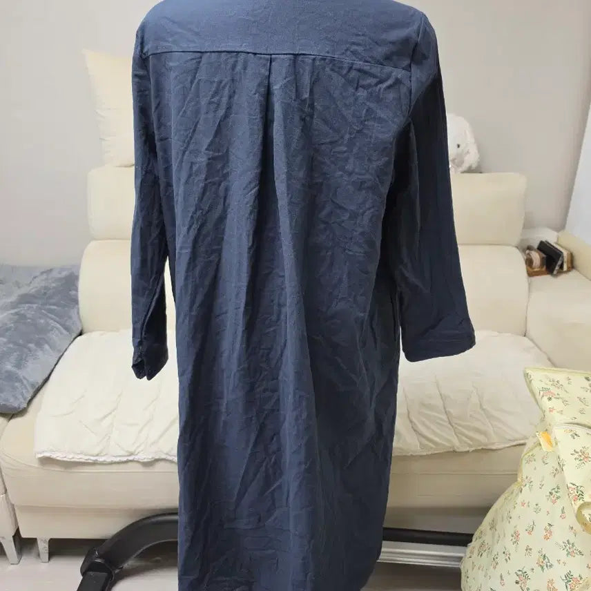 [BUNJANG] XL Navy Long Dress Shirt / <새상품> 네이비 빅사이즈 XL 롱원피스 남방 셔츠