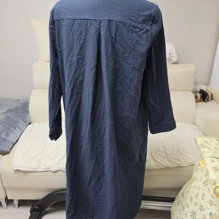 [BUNJANG] XL Navy Long Dress Shirt / <새상품> 네이비 빅사이즈 XL 롱원피스 남방 셔츠