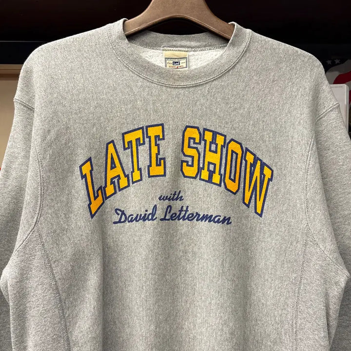 [BUNJANG] 90s Reverse Weave Late Show Lettering Sweatshirt / 90s 리 리버스위브 Late Show 레터링 굿즈 스웻셔츠 N1217