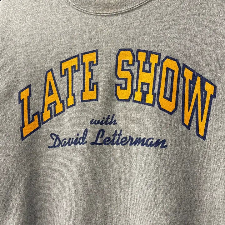 [BUNJANG] 90s Reverse Weave Late Show Lettering Sweatshirt / 90s 리 리버스위브 Late Show 레터링 굿즈 스웻셔츠 N1217