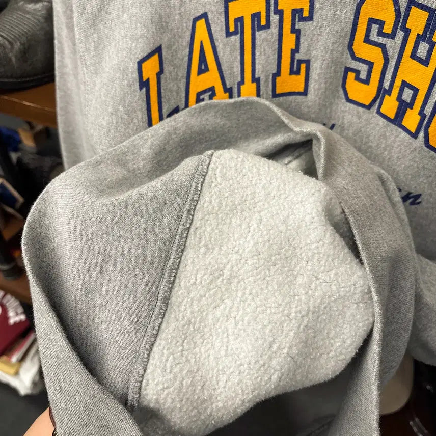 [BUNJANG] 90s Reverse Weave Late Show Lettering Sweatshirt / 90s 리 리버스위브 Late Show 레터링 굿즈 스웻셔츠 N1217