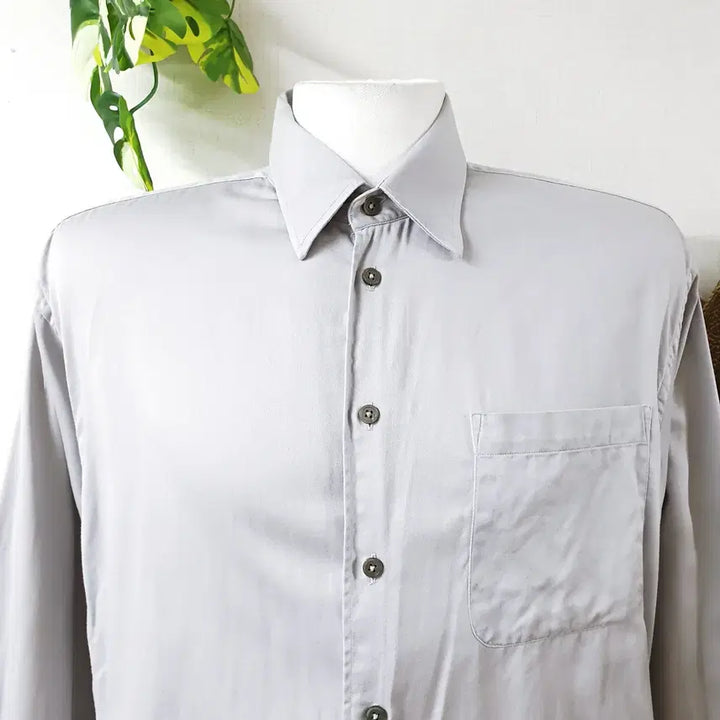 [BUNJANG] Nautica Satin Cotton Dress Shirt - Grey / 노티카 사틴 코튼 드레스셔츠 100 그레이
