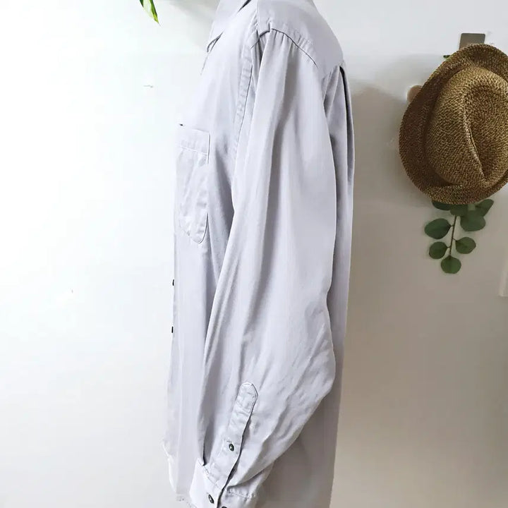 [BUNJANG] Nautica Satin Cotton Dress Shirt - Grey / 노티카 사틴 코튼 드레스셔츠 100 그레이