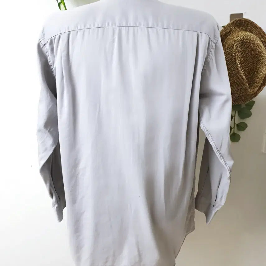 [BUNJANG] Nautica Satin Cotton Dress Shirt - Grey / 노티카 사틴 코튼 드레스셔츠 100 그레이