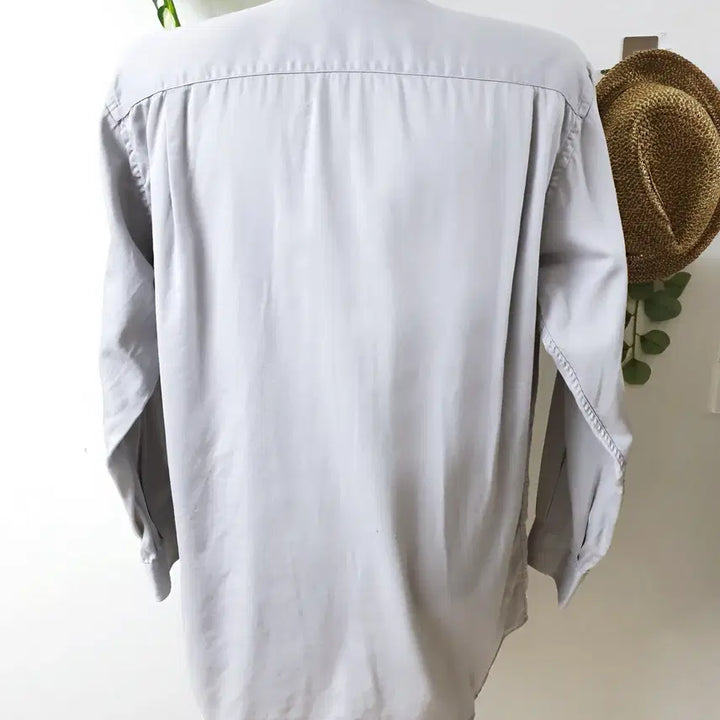 [BUNJANG] Nautica Satin Cotton Dress Shirt - Grey / 노티카 사틴 코튼 드레스셔츠 100 그레이