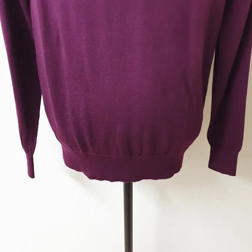 [BUNJANG] Tom Rusborg Merino Wool V-Neck Knit Sweater / 톰러스보그 남성 메리노울 V넥니트 100 퍼플 L