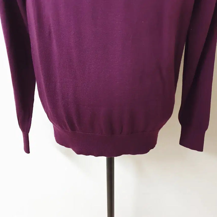 [BUNJANG] Tom Rusborg Merino Wool V-Neck Knit Sweater / 톰러스보그 남성 메리노울 V넥니트 100 퍼플 L