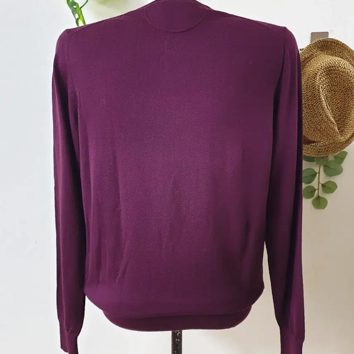 [BUNJANG] Tom Rusborg Merino Wool V-Neck Knit Sweater / 톰러스보그 남성 메리노울 V넥니트 100 퍼플 L