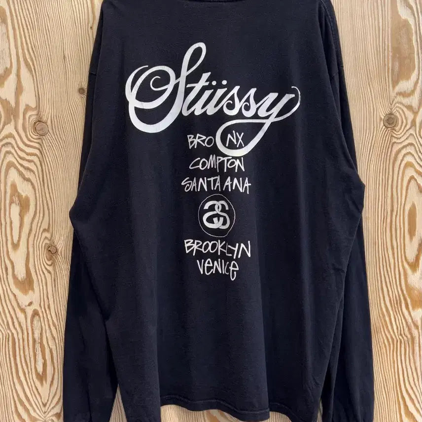 [BUNJANG] Stussy World Tour Long Sleeve Shirt / 스투시 월드투어 롱슬리브