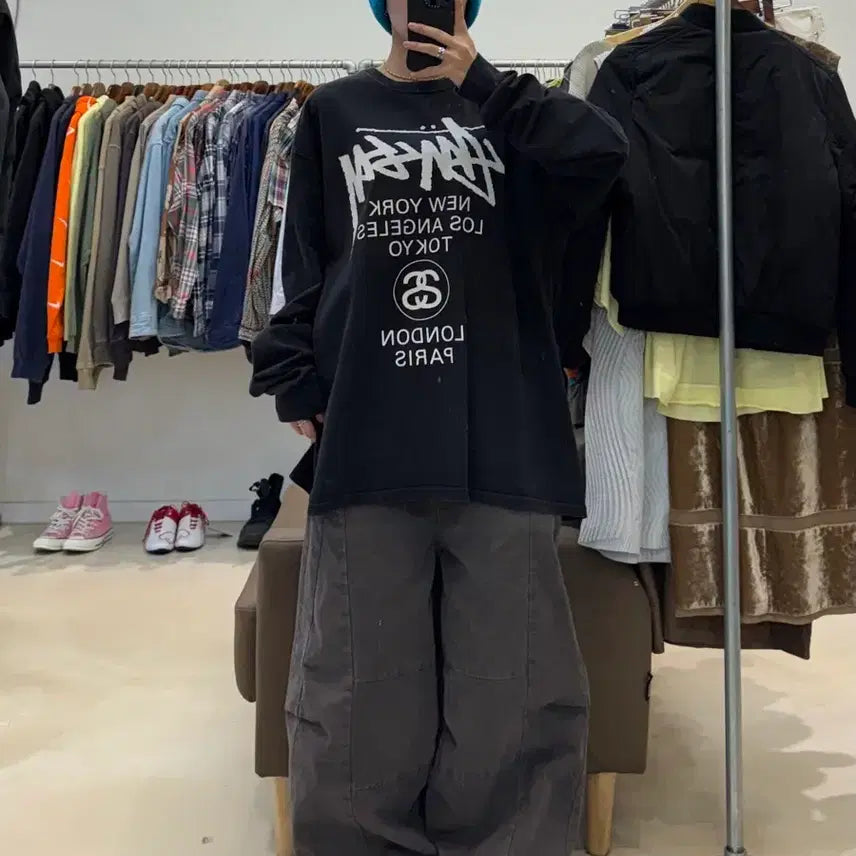 [BUNJANG] Stussy World Tour Long Sleeve Shirt / 스투시 월드투어 롱슬리브