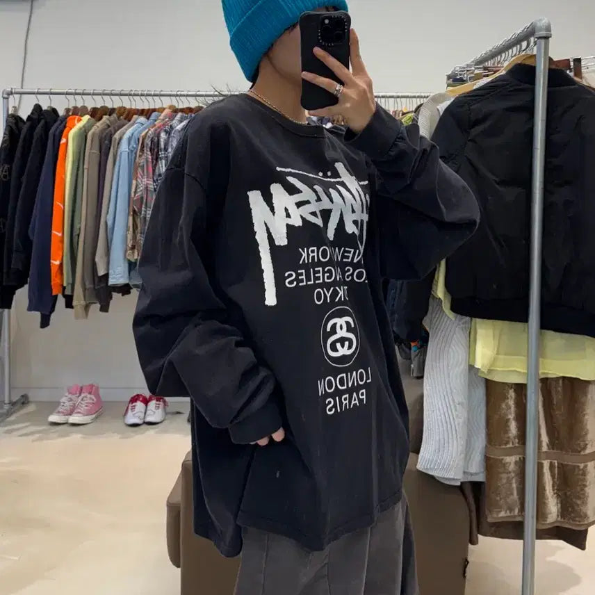[BUNJANG] Stussy World Tour Long Sleeve Shirt / 스투시 월드투어 롱슬리브