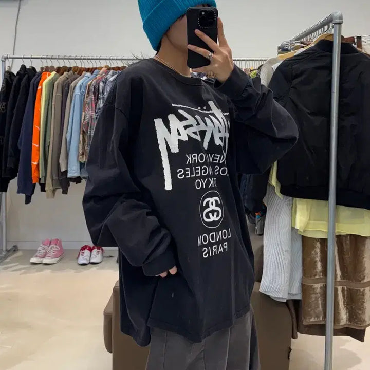 [BUNJANG] Stussy World Tour Long Sleeve Shirt / 스투시 월드투어 롱슬리브