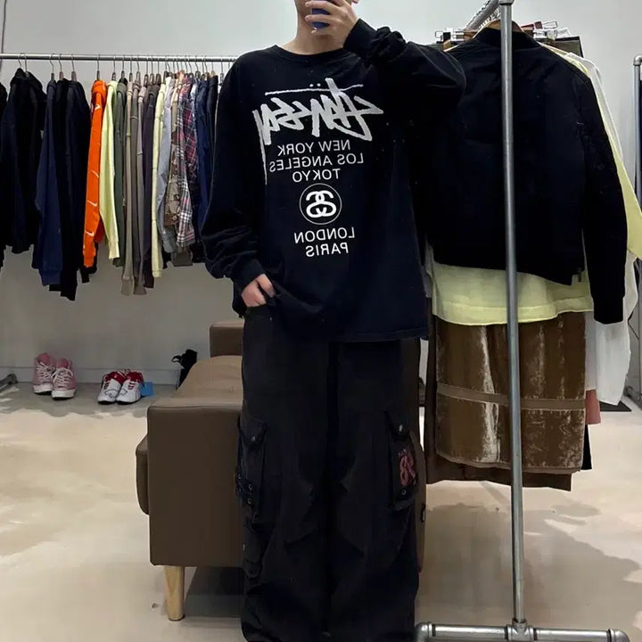 [BUNJANG] Stussy World Tour Long Sleeve Shirt / 스투시 월드투어 롱슬리브