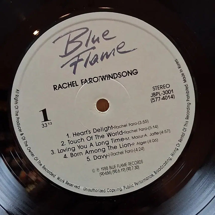 [BUNJANG] Rachel Faro Windsong LP / 민트급 레이첼 파로 Windsong LP 할인