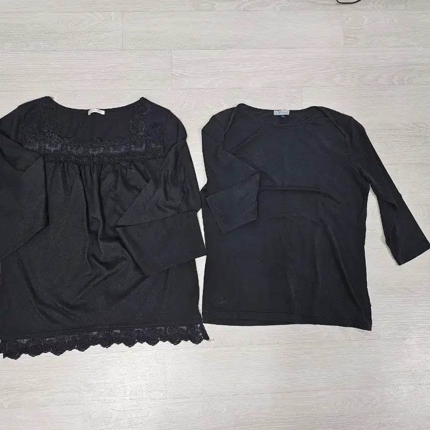 [BUNJANG] Blouse/Long Sleeve &amp; 3/4 Sleeve T-shirt Set / 블라우스/긴팔티,칠부 3종 세트