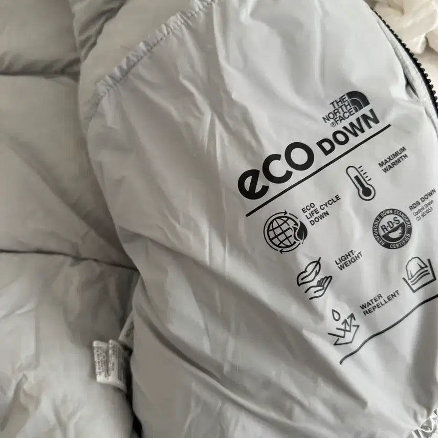 [BUNJANG] The North Face Nuptse Short Padded Jacket Silver S Size / 노스페이스 눕시 숏패딩 실버 85 S사이즈