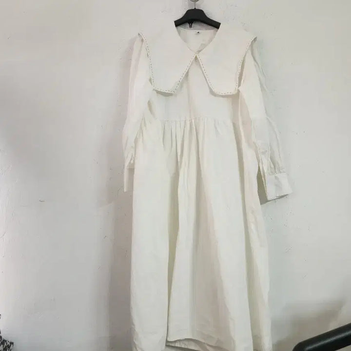 [BUNJANG] White Sailor Collar Long Dress / 화이트 세일러 카라 롱 원피스55