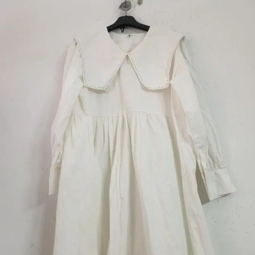 [BUNJANG] White Sailor Collar Long Dress / 화이트 세일러 카라 롱 원피스55