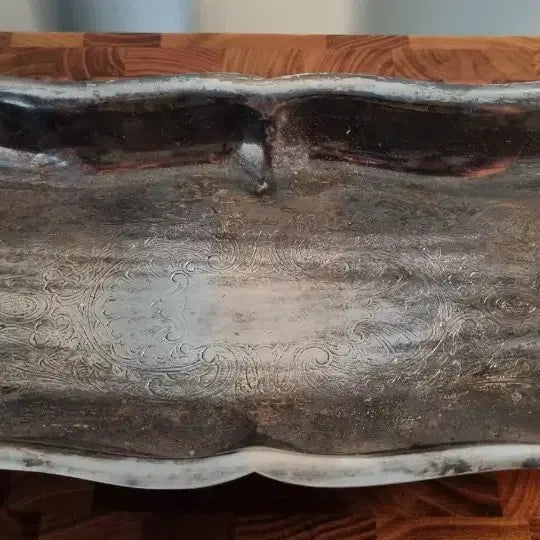 [BUNJANG] Vintage Silver Plated Tray / 빈티지 은도금 트레이 장식 쟁반