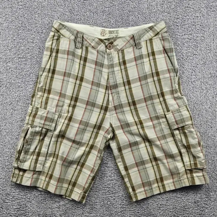 [BUNJANG] Dockers Checkered Cargo Shorts (Size 32) / DOCKERS 체크 카고 쇼츠 반바지 ( 32 " ) / 11917