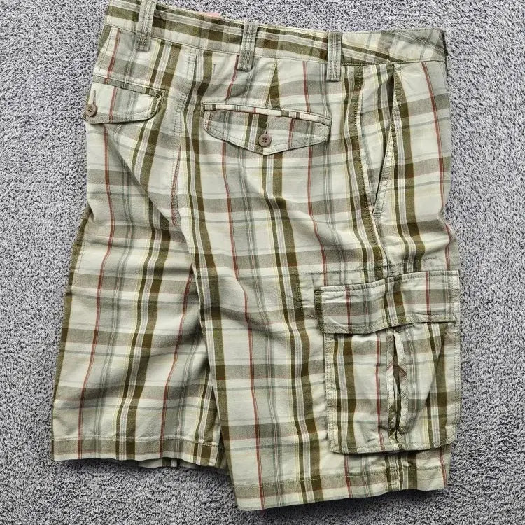 [BUNJANG] Dockers Checkered Cargo Shorts (Size 32) / DOCKERS 체크 카고 쇼츠 반바지 ( 32 " ) / 11917
