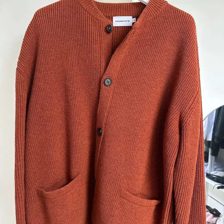 [BUNJANG] Espionage Heavyweight Orange Cardigan XL / 에스피오나지 헤비웨이트 오렌지 가디건 xl