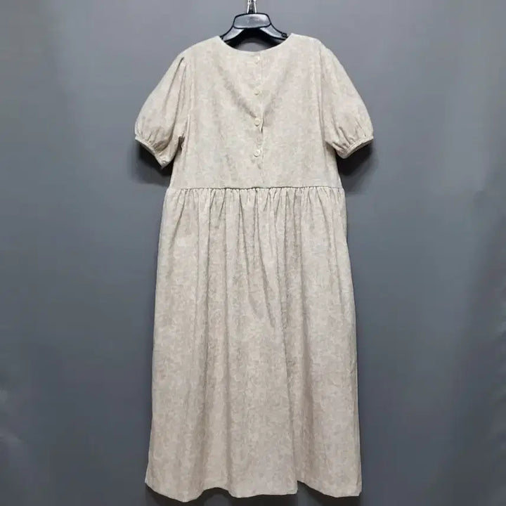 [BUNJANG] Janjulji Shirred Puff Long Dress / 잔줄지 퍼프 셔링 롱원피스