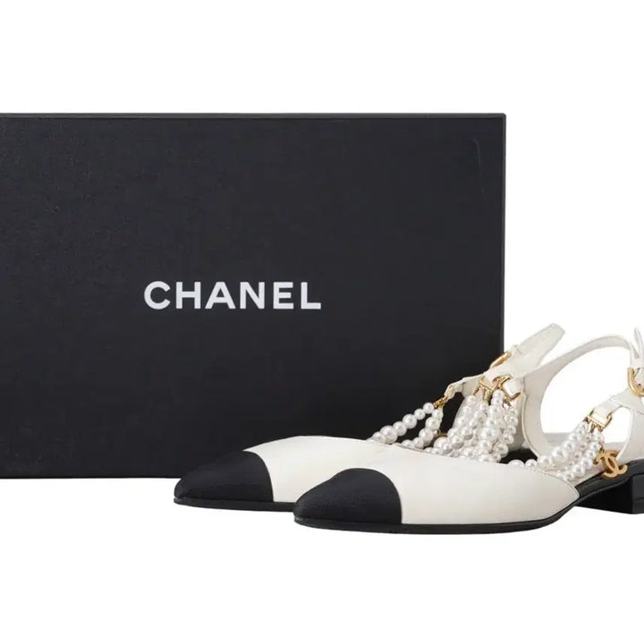 [BUNJANG] Chanel Pearl Two-Tone Pumps 230 / 새상품)샤넬 진주 투톤 펌프스 230
